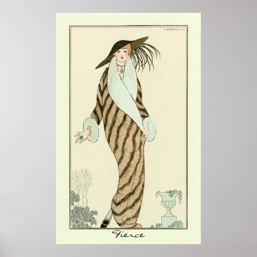 Fierce Lady Vintage Art Deco Fashion  Poster
