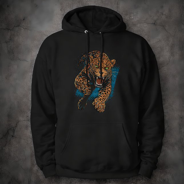 Fierce Leopard Big Cat Wildlife Art Animal Hoodie (Creator Uploaded)