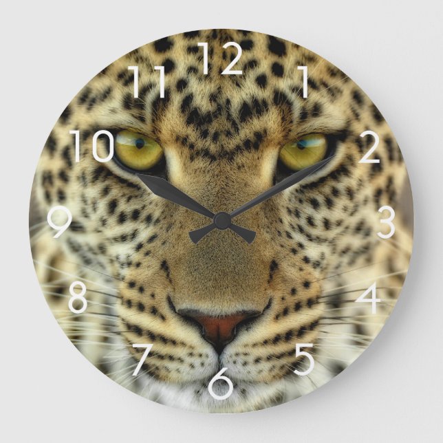 Fierce Leopard Large Clock (Front)