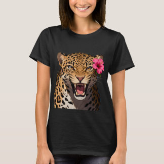 Fierce Leopard Pink Flower Shirt