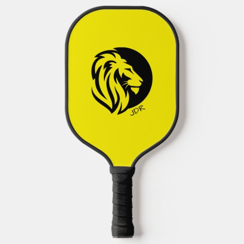 Fierce Lion Logo with Your Monogram Initials Pickleball Paddle
