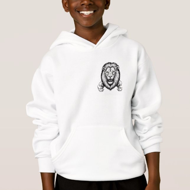 Fierce Lion with Claws Hoodie (Front)