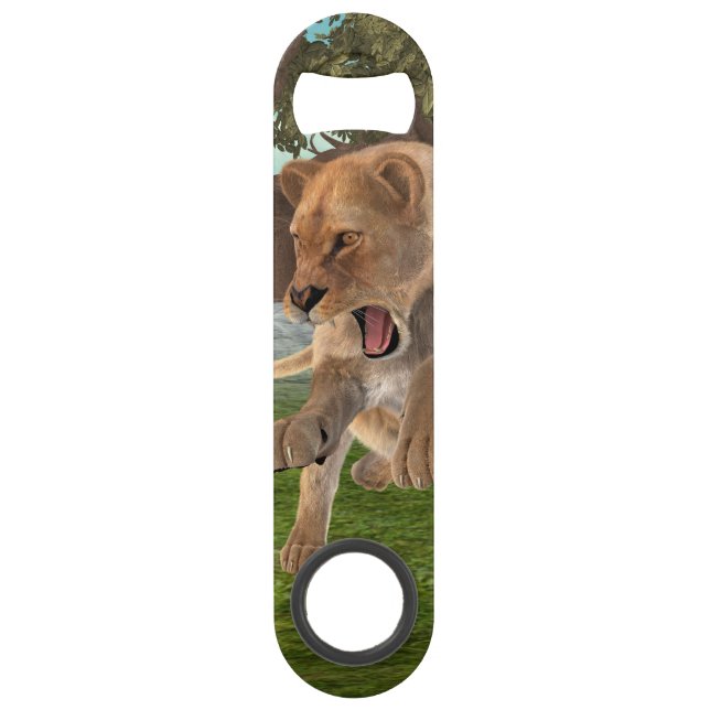 Fierce Lioness Jungle Adventure Art Bar Key (Front)