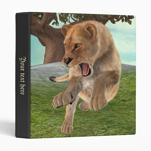 Fierce Lioness Jungle Adventure Art Binder (Front/Spine)