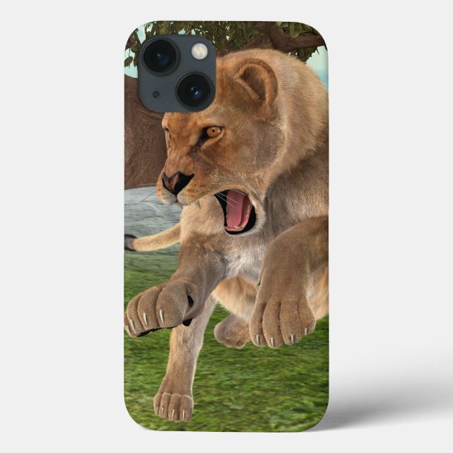 Fierce Lioness Jungle Adventure Art Case-Mate iPhone Case (Back)