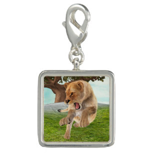 Fierce Lioness Jungle Adventure Art Charm