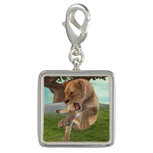 Fierce Lioness Jungle Adventure Art Charm