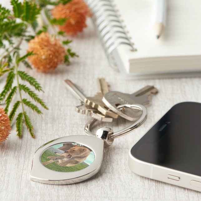 Fierce Lioness Jungle Adventure Art Keychain (Side)