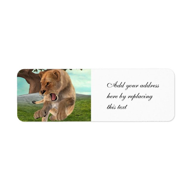 Fierce Lioness Jungle Adventure Art Label (Front)