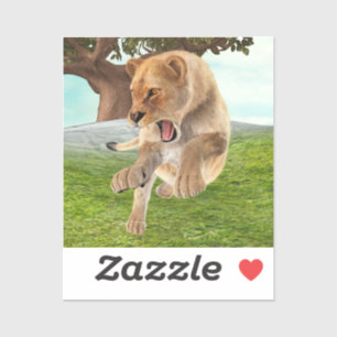 Fierce Lioness Jungle Adventure Art Sticker