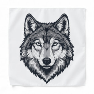Fierce Lone Wolf Head Graphic Bandana