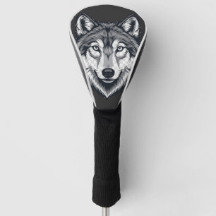 Fierce Lone Wolf Head Graphic Golf Head Cover