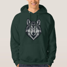 Fierce Lone Wolf Head Graphic Hoodies & Sweatshirt