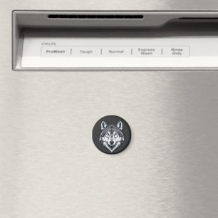 Fierce Lone Wolf Head Graphic Magnet