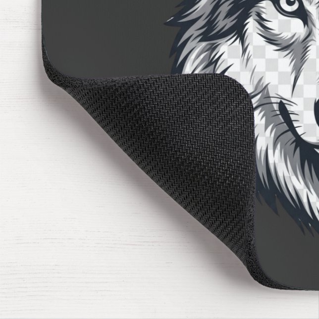 Fierce Lone Wolf Head Graphic Mousepad (Corner)