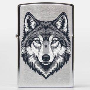 Fierce Lone Wolf Portrait Zippo Lighter