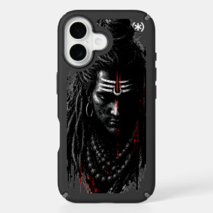 Fierce Lord Shiva Mahakal Grunge Dark Splash Art iPhone 16 Case