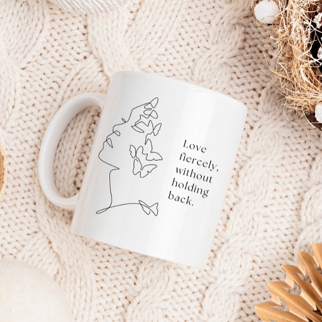Fierce Love Butterfly Line Art Mug (Creator Uploaded)