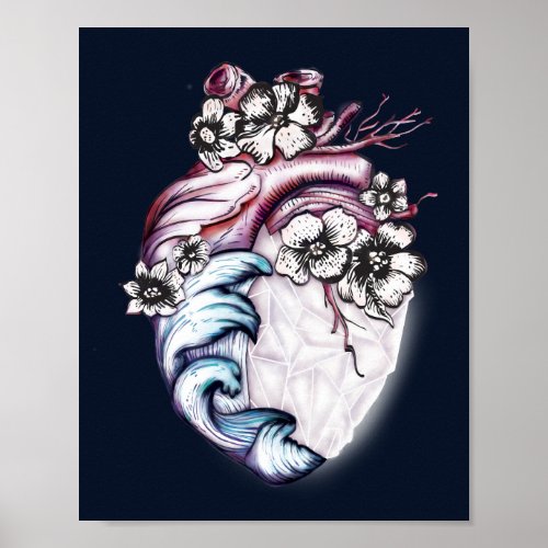 Fierce Love Crystal Real Heart Graphic Poster