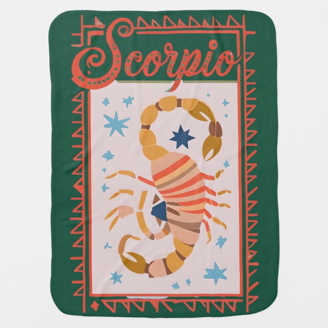 Fierce. Loyal. Magnetic Scorpio Baby Blanket (Front)