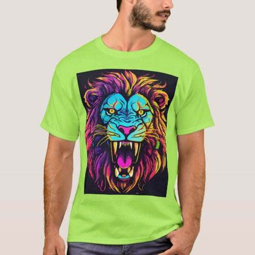 Fierce Majesty The Neon Roar T_shirt