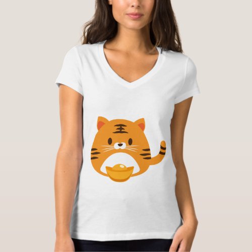 Fierce Majesty Tiger Face Design T_Shirt