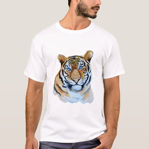 Fierce Majesty Tiger Face Design T_Shirt