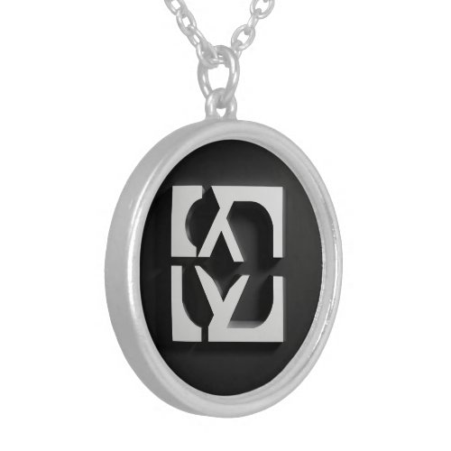 Fierce Minimalist Logo for Streetwear 4KRender  Silver Plated Necklace