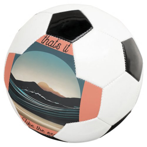 Fierce Minimalist Monta beach Ocean Wave Logo _ Soccer Ball