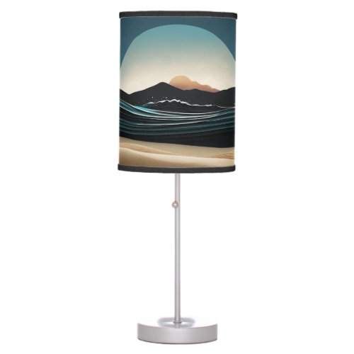 Fierce Minimalist Monta beach Ocean Wave Logo _ Table Lamp