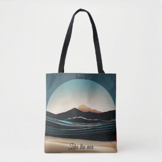 Fierce Minimalist Monta beach Ocean Wave Logo - Tote Bag