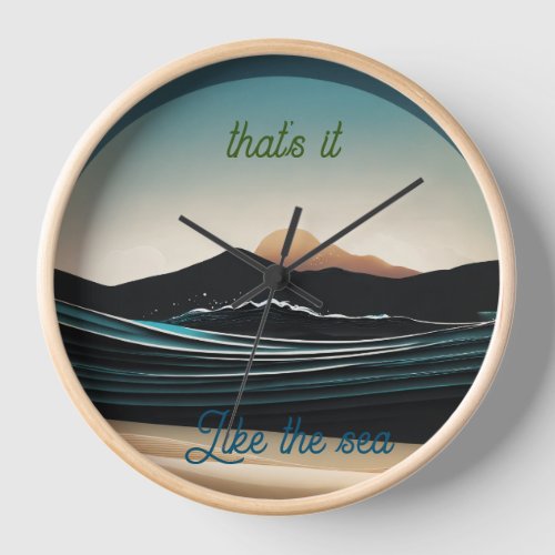 Fierce Minimalist Montabeach Ocean Wave Logo Clock