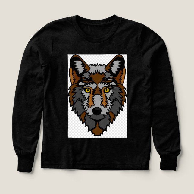 Fierce Modern Wolf Emblem Tri-Blend Shirts (Design Front)