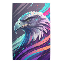 Fierce Neon Eagle — Stylized Head with Geometric 
