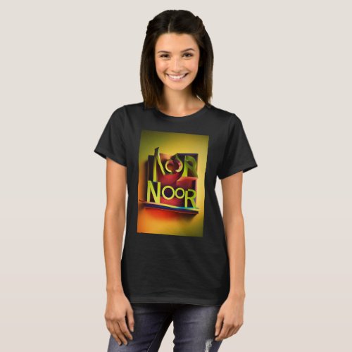 Fierce Noor 3D Logo Design for girl T_Shirt