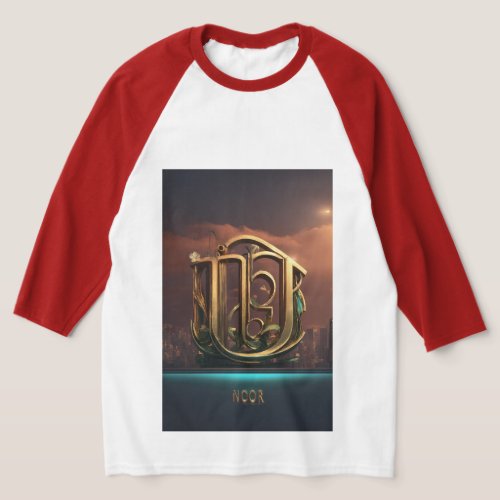 Fierce Noor 3D Logo Design for H_Sleeve mens T_Shirt