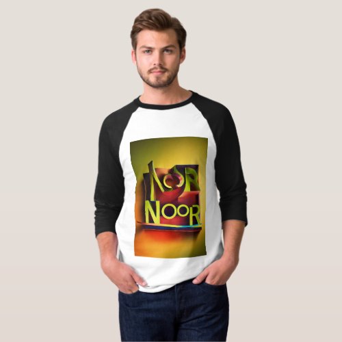 Fierce Noor 3D Logo Design for  Half Sleeve  T_Shirt