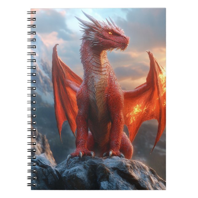 Fierce Orange Angry Dragon  Notebook (Front)