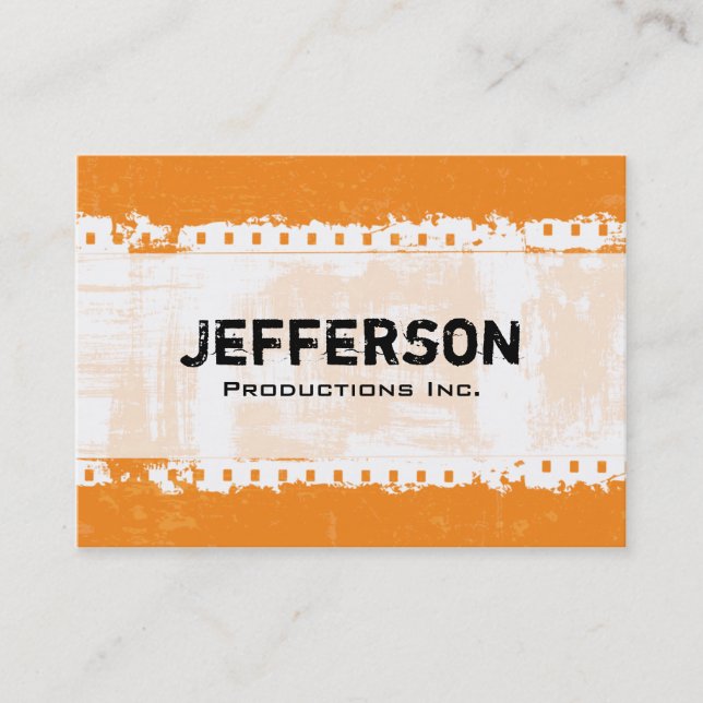 Fierce Orange Grunge Large Company Business Card (Front)