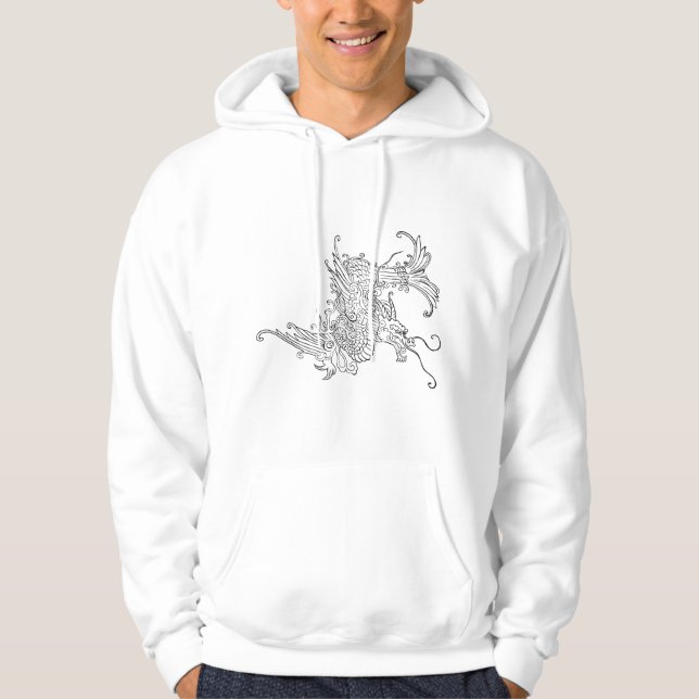 Fierce Oriental Dragon  Hoodie (Front)