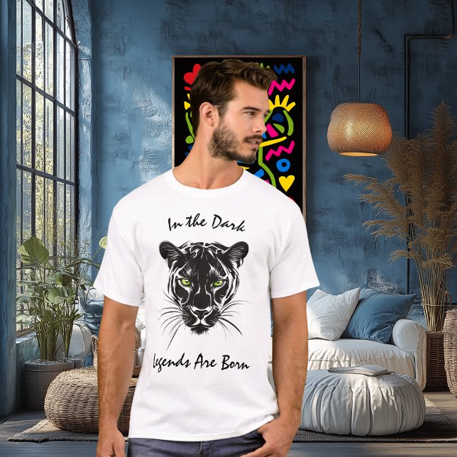 Fierce Panther Line Art – Bold Wild Cat T-Shirt (Creator Uploaded)