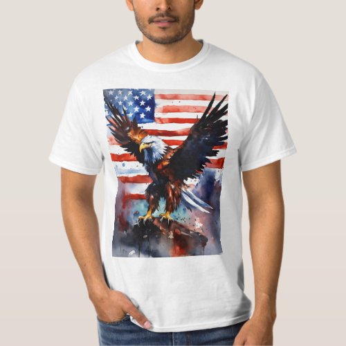 Fierce Patriot Eagle in Terminator Costume T_Shirt