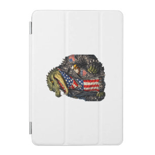Fierce Patriotic Alligator Biker Leather Jacket St iPad Mini Cover