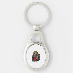 Fierce Patriotic Alligator Biker Leather Jacket St Keychain