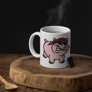 Fierce Pig with Bandana Tough Wild Hog Coffee Mug
