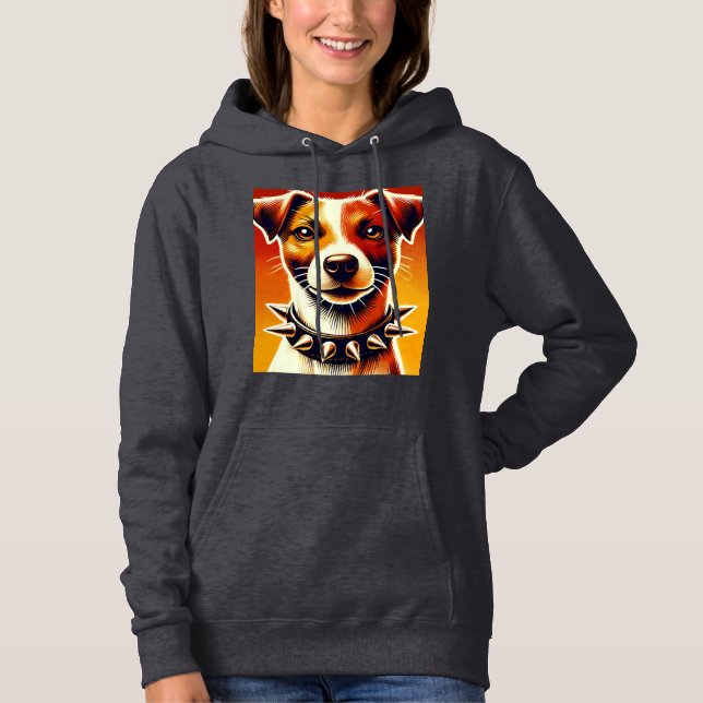 "Fierce & Playful: Jack Russell Vibes" 🐾 Hoodie (Front)