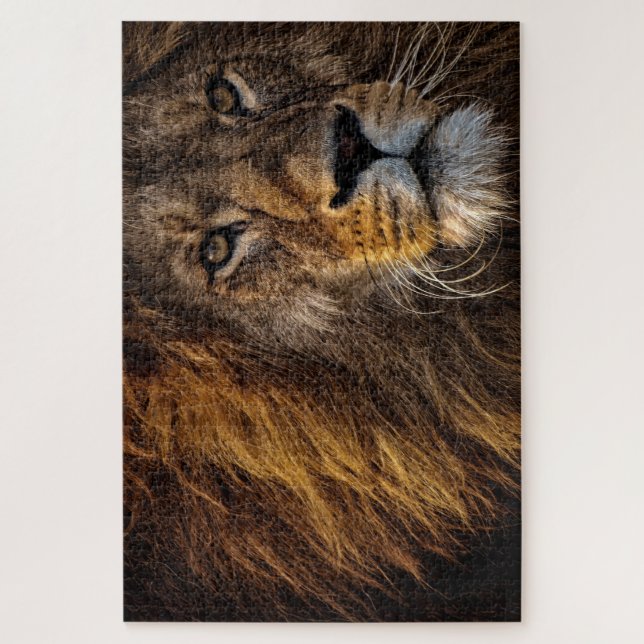 Fierce Proud Lion Predator Dangerous Mane Big Cat Jigsaw Puzzle (Vertical)