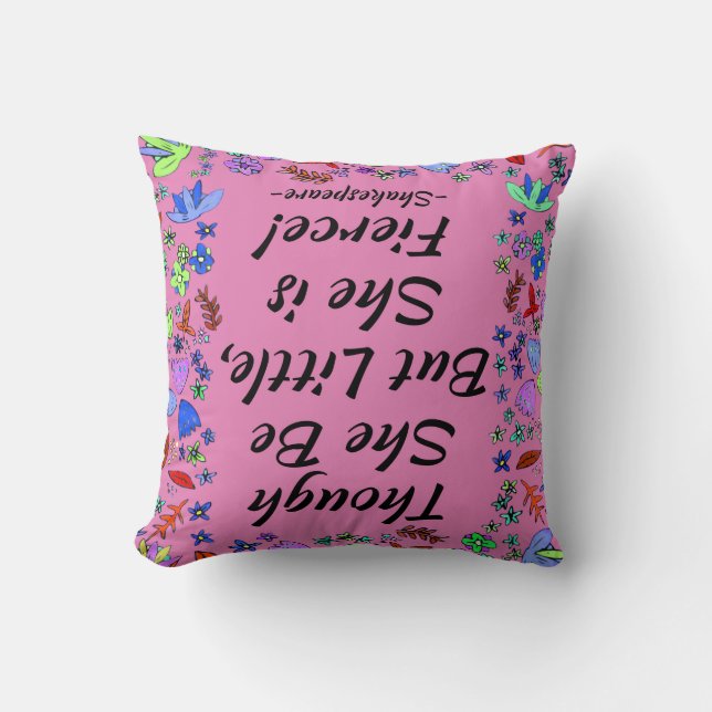 Fierce Quote Throw Pillow (Front)
