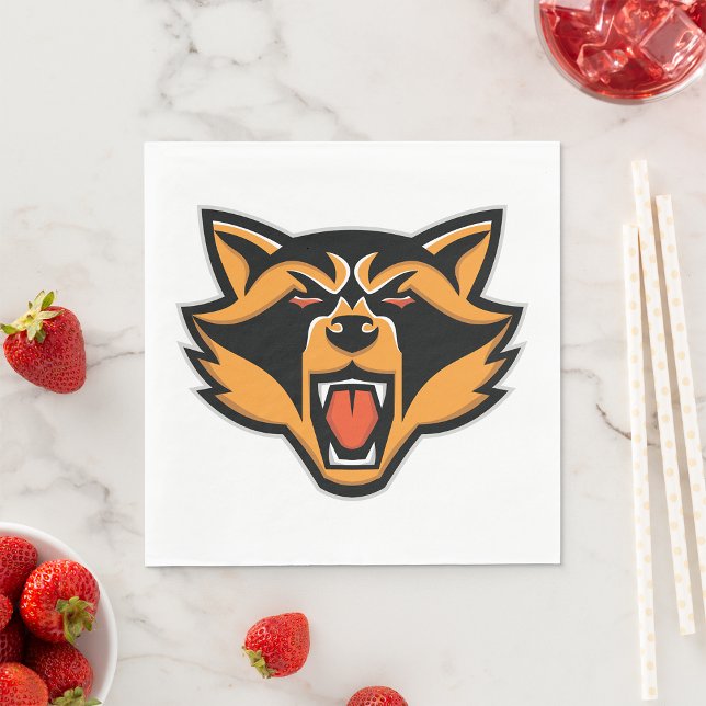 Fierce Raccoon Mascot Bold Wild Animal Graphic  Napkins (Creator Uploaded)