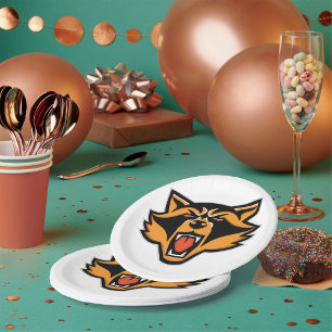 Fierce Raccoon Mascot Bold Wild Animal Graphic Paper Plates